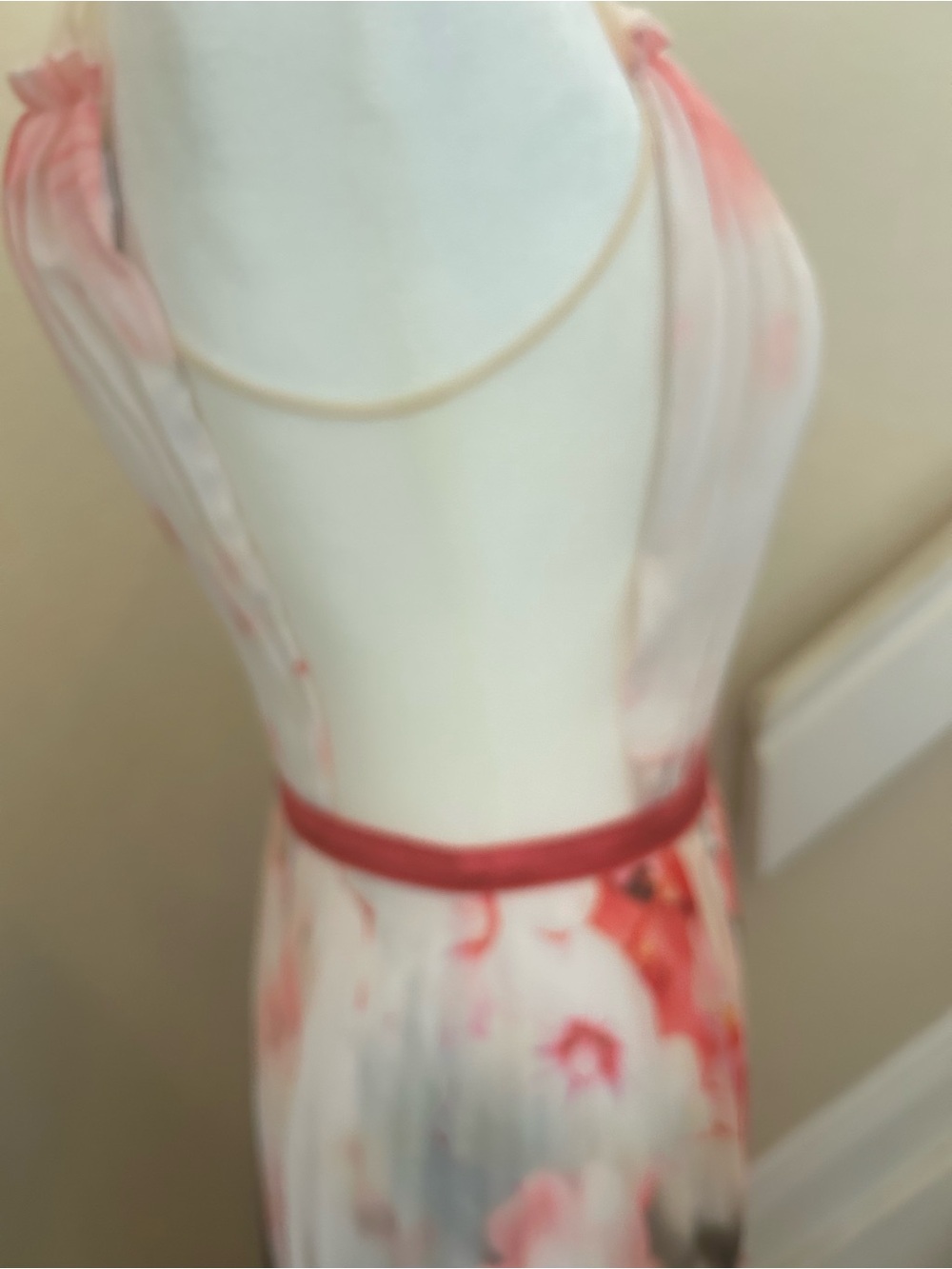 Vintage Y2K Sexy bebe Pink Floral Pleated V-Neck High-Low Rare Dress - Picture 10 of 13